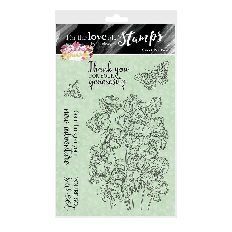 For the Love of Stamps - Sweet Pea Posy A6 Stamp Set