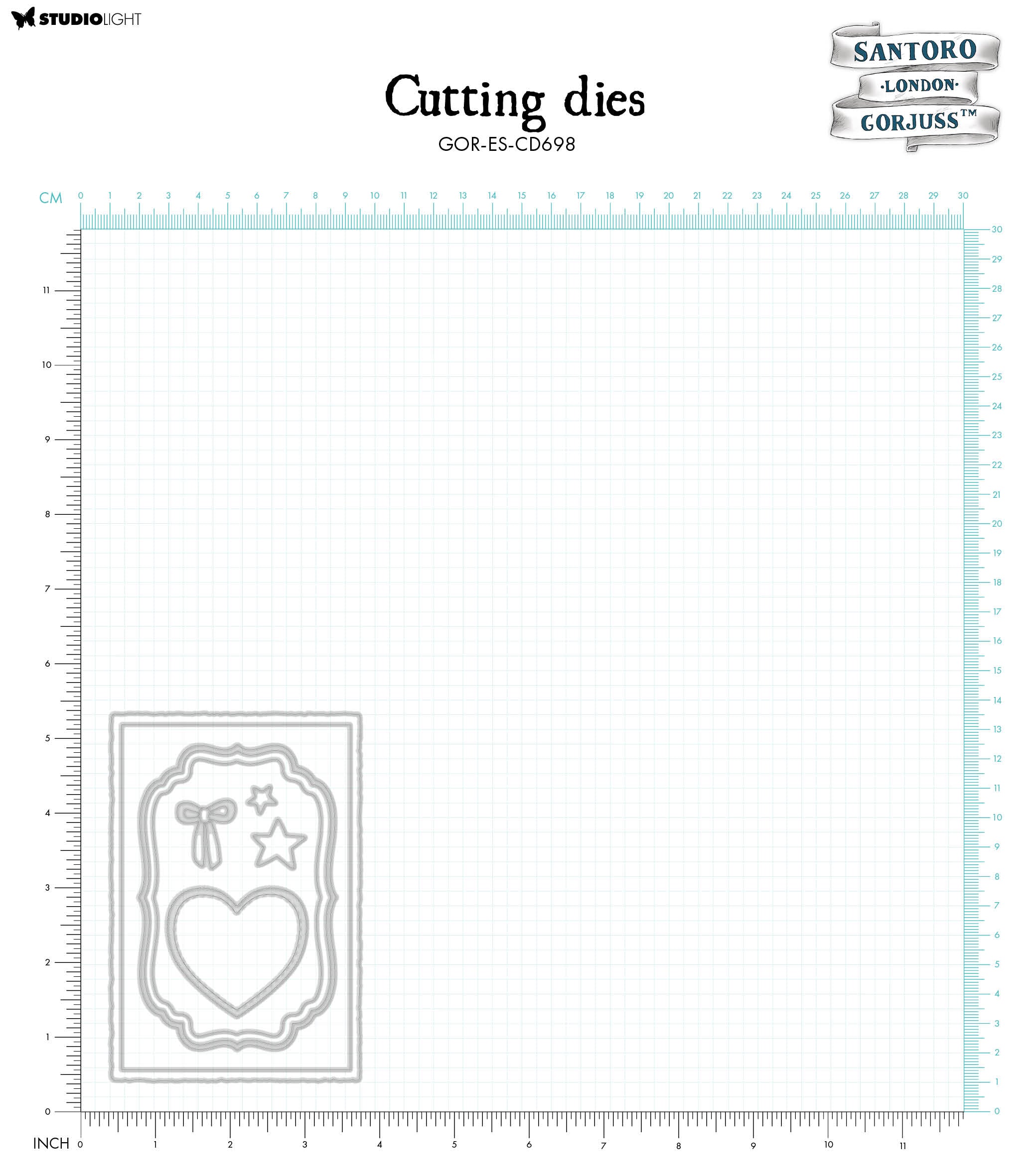 SAN Cutting Dies Frames & Labels Gorjuss Essentials 85x125x2mm 8 PC nr.698
