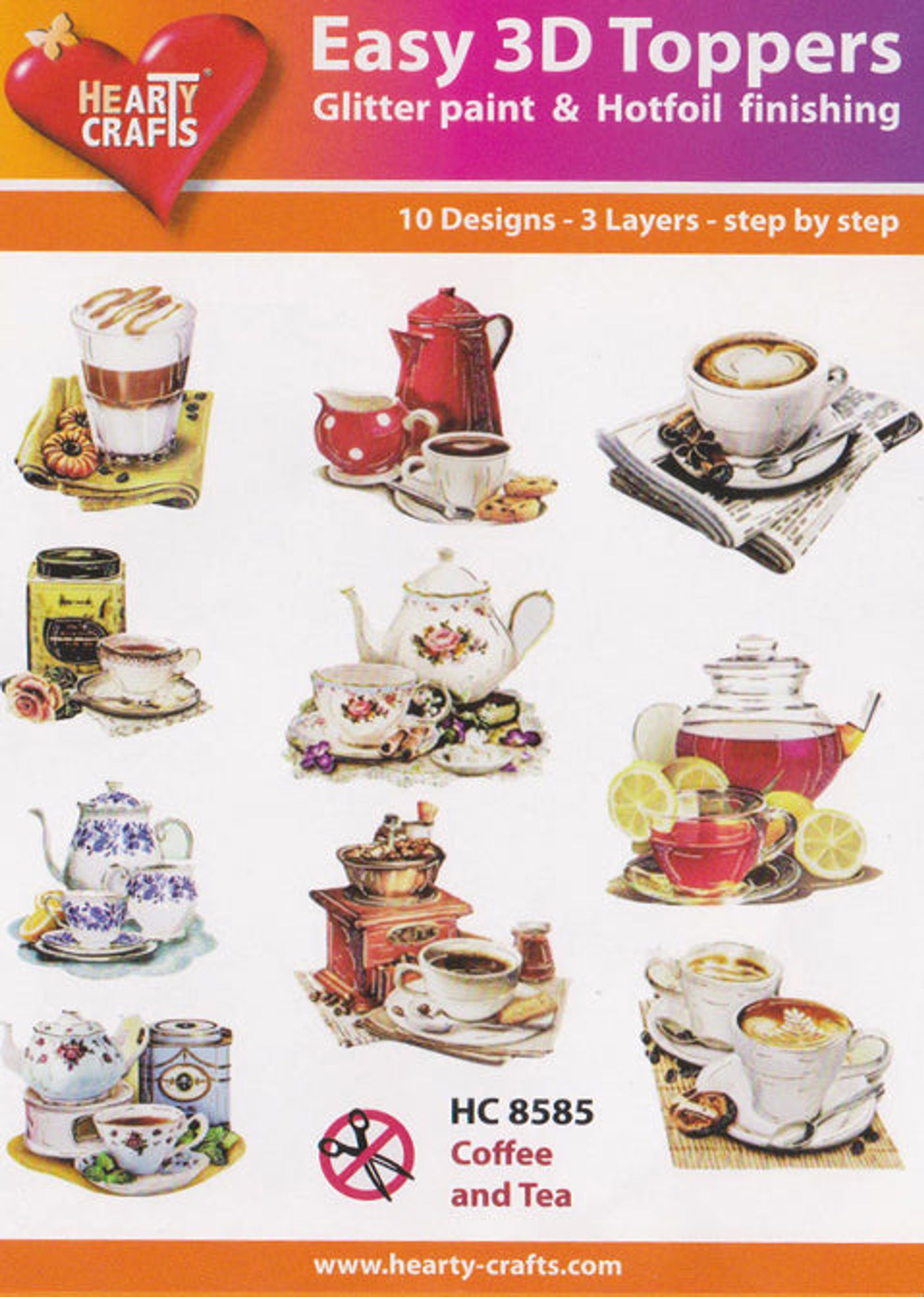 Hearty Crafts Easy 3D Toppers: Coffee & Tea