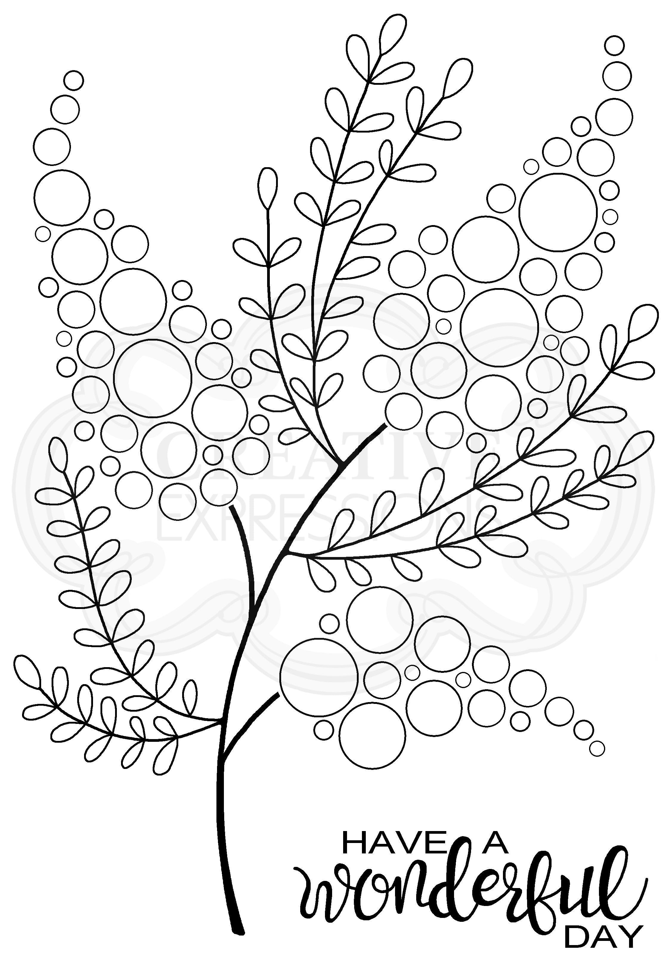 Woodware Clear Singles Bubble Bloom Millie 4 in x 6 in Stamp