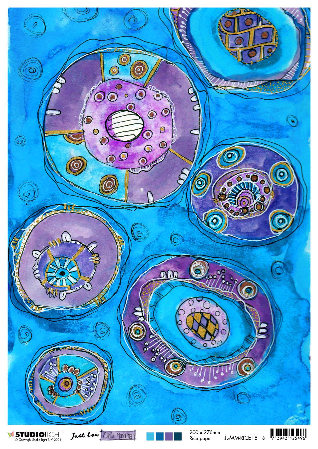 JL Rice Paper Blue Moodle Mindful Moodling 210x297mm nr.18