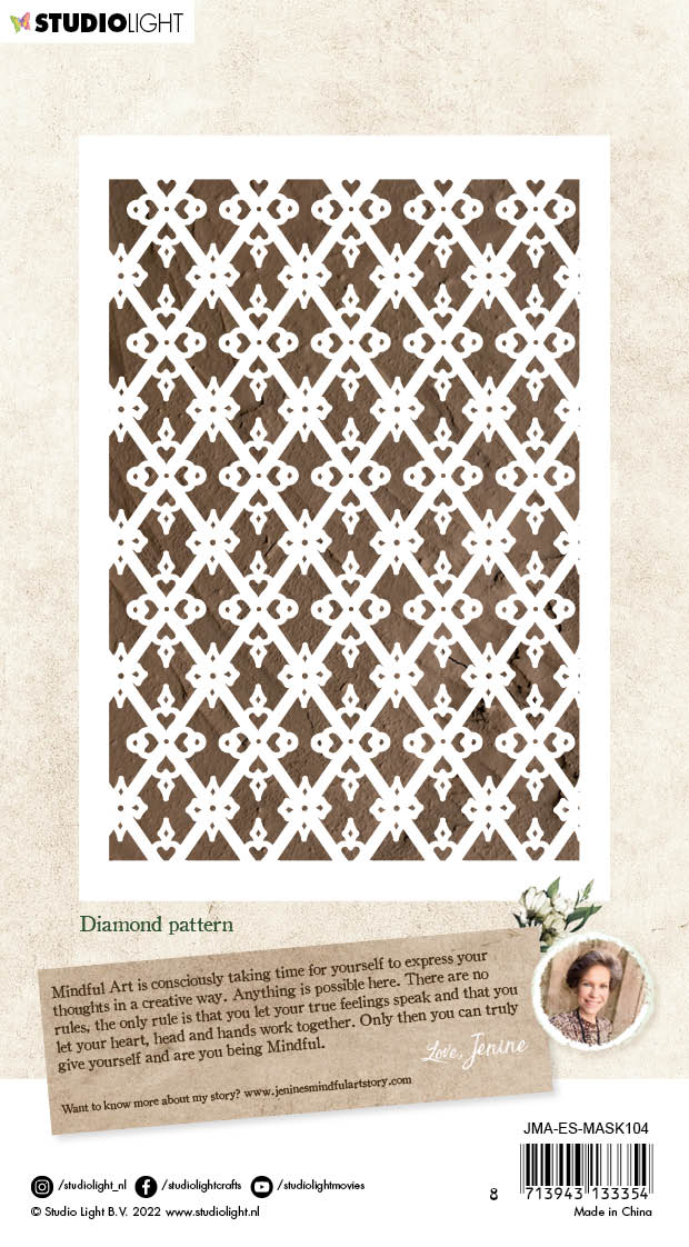 JMA Mask Diamond Pattern Essentials 105x148x1mm 1 PC nr.104