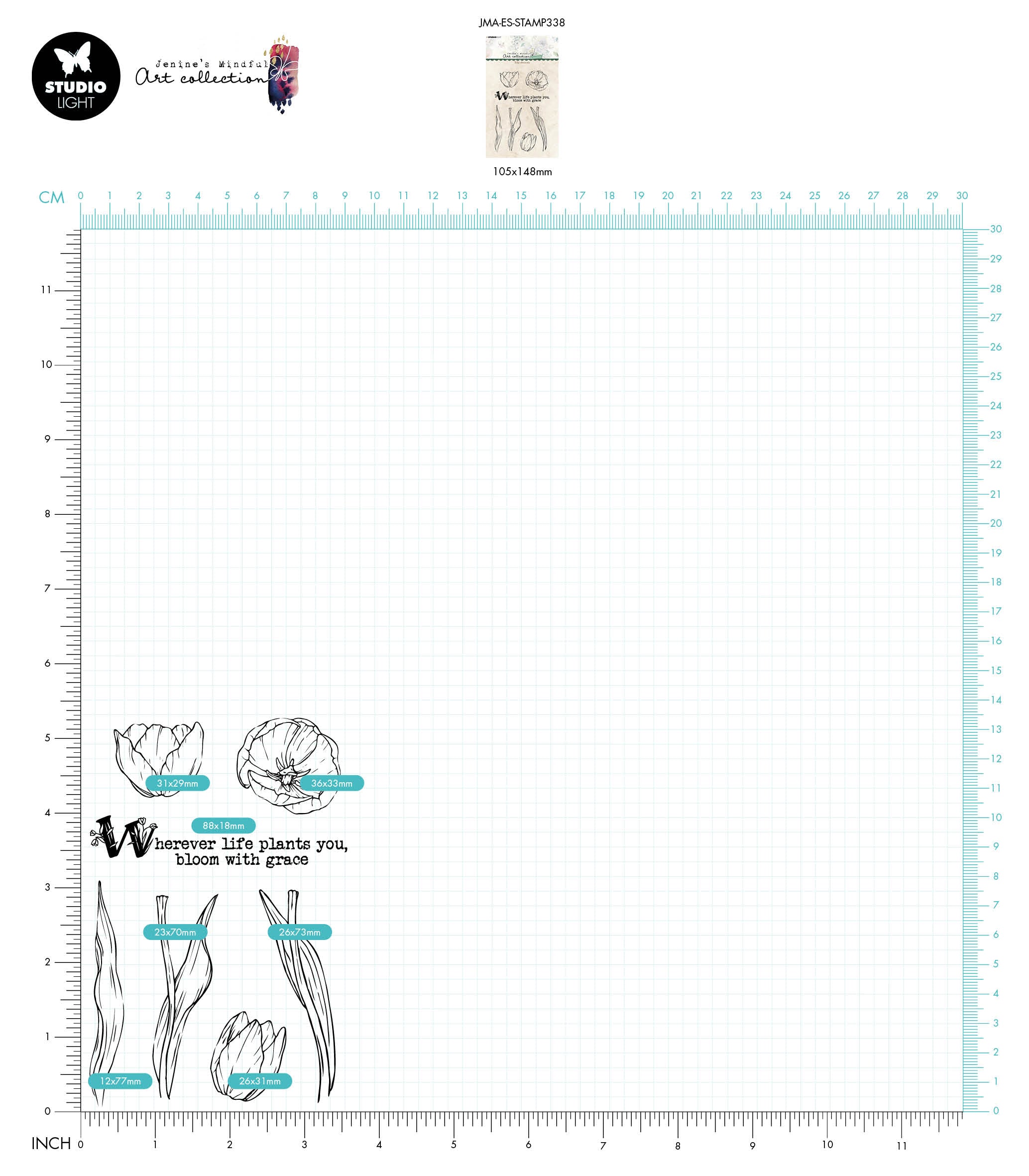 JMA Clear Stamp Tulip Elements Essentials 148x105x3mm 7 PC nr.338