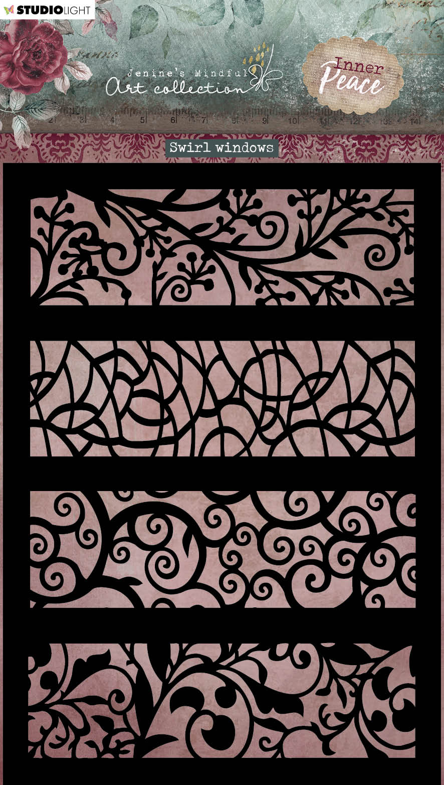 JMA Mask Swirl Windows Inner Peace 148x210x1mm 1 PC nr.129