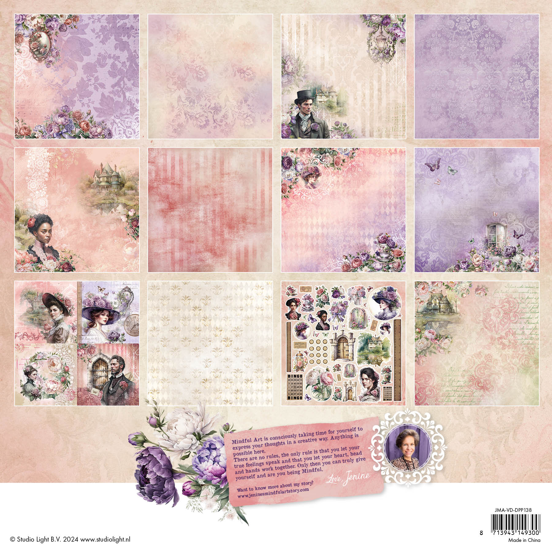 JMA Designer Paper Pad Double-Sided Scrapbooking Victorian Dreams 12 SH