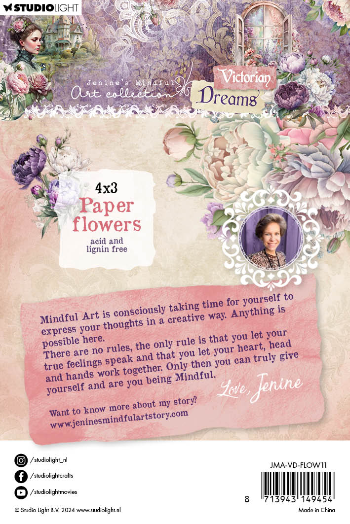 JMA Paper Flowers 3, 4 & 5 cm Victorian Dreams 12 PC