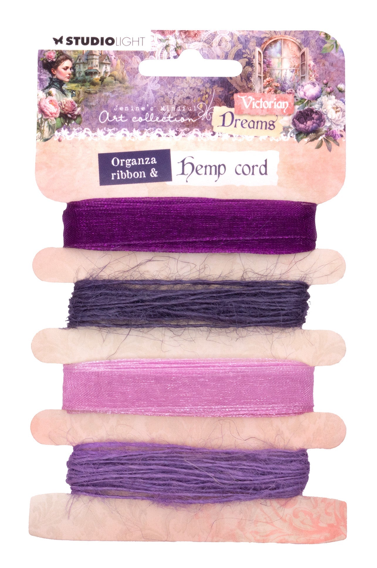 JMA Ribbon Organza & Hemp - Purples Victorian Dreams 4 PC