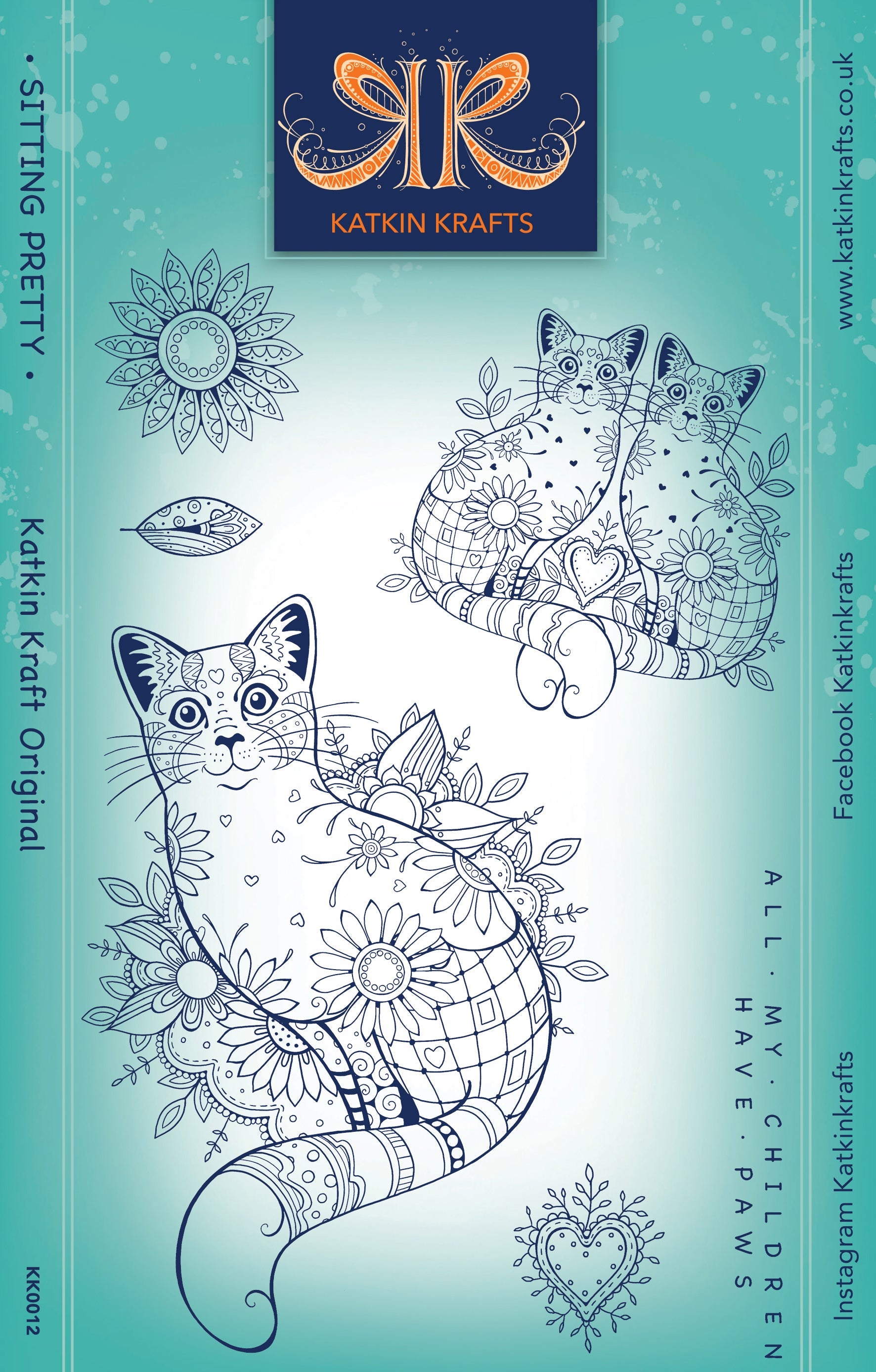 Katkin Krafts Sitting Pretty 6 in x 8 in Clear Stamp Set
