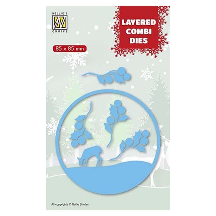 Nellie's Choice Layered Combi Dies Round Deer B