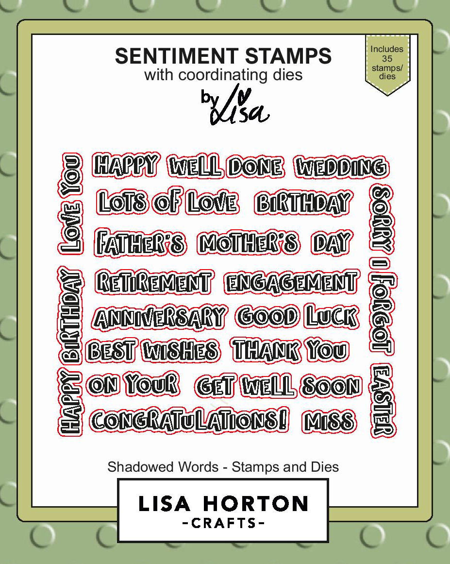 Lisa Horton Crafts Stamp and Die Set - Shadowed Words