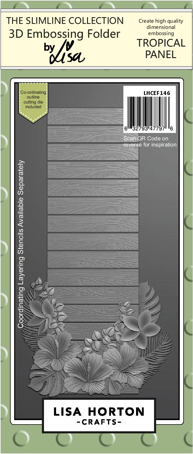 Lisa Horton Crafts - Slimline - 3D Embossing Folders - Petal Flourish Background