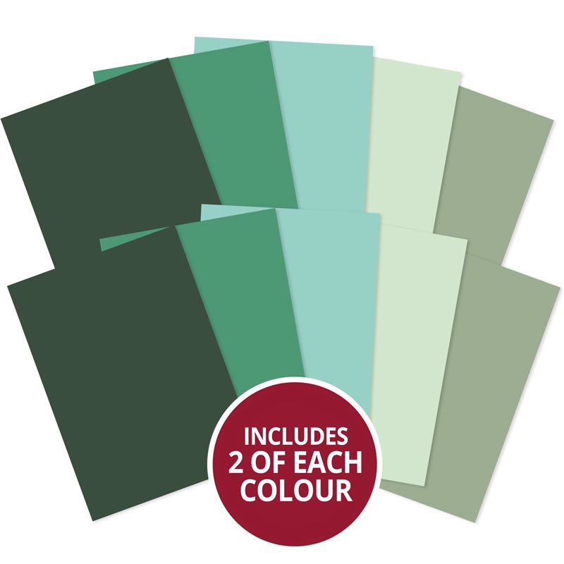Matt-tastic Adorable Scorable A4 Cardstock x 10 Sheets - Greens
