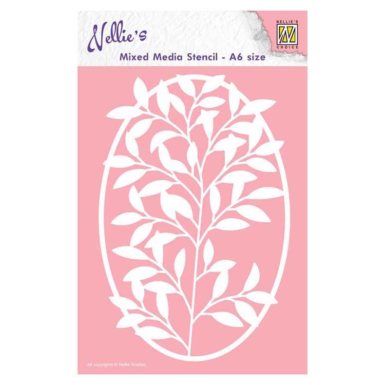 Nellie's Choice A6 Mixed Media Stencil Frame with Flower Branch
