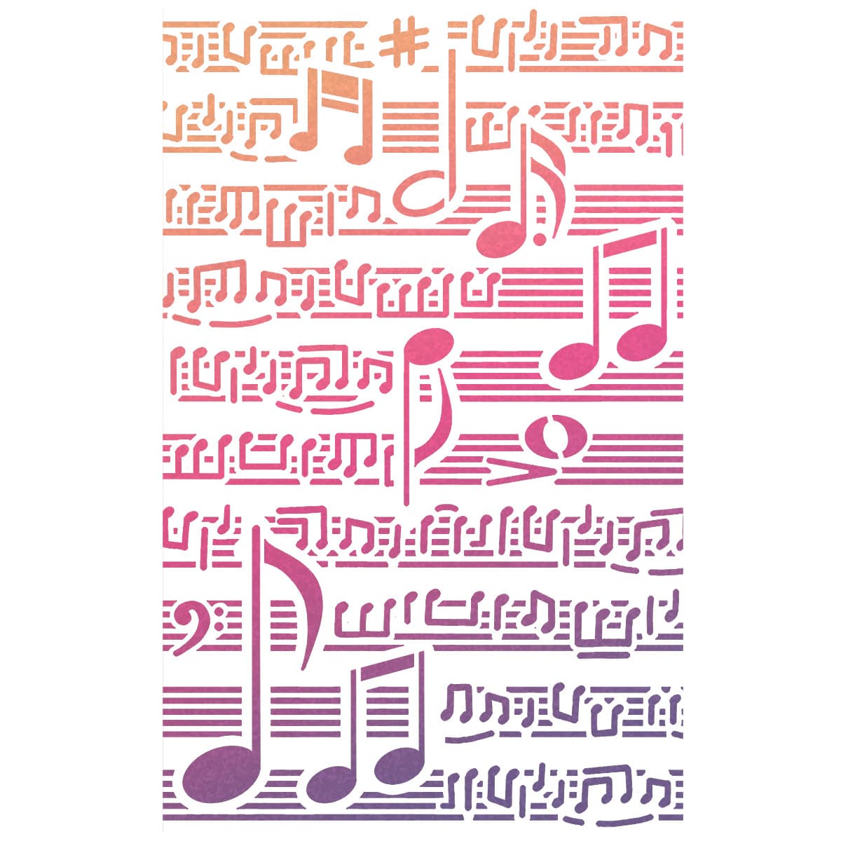 Ciao Bella Texture Stencil 5x8 Musical Score