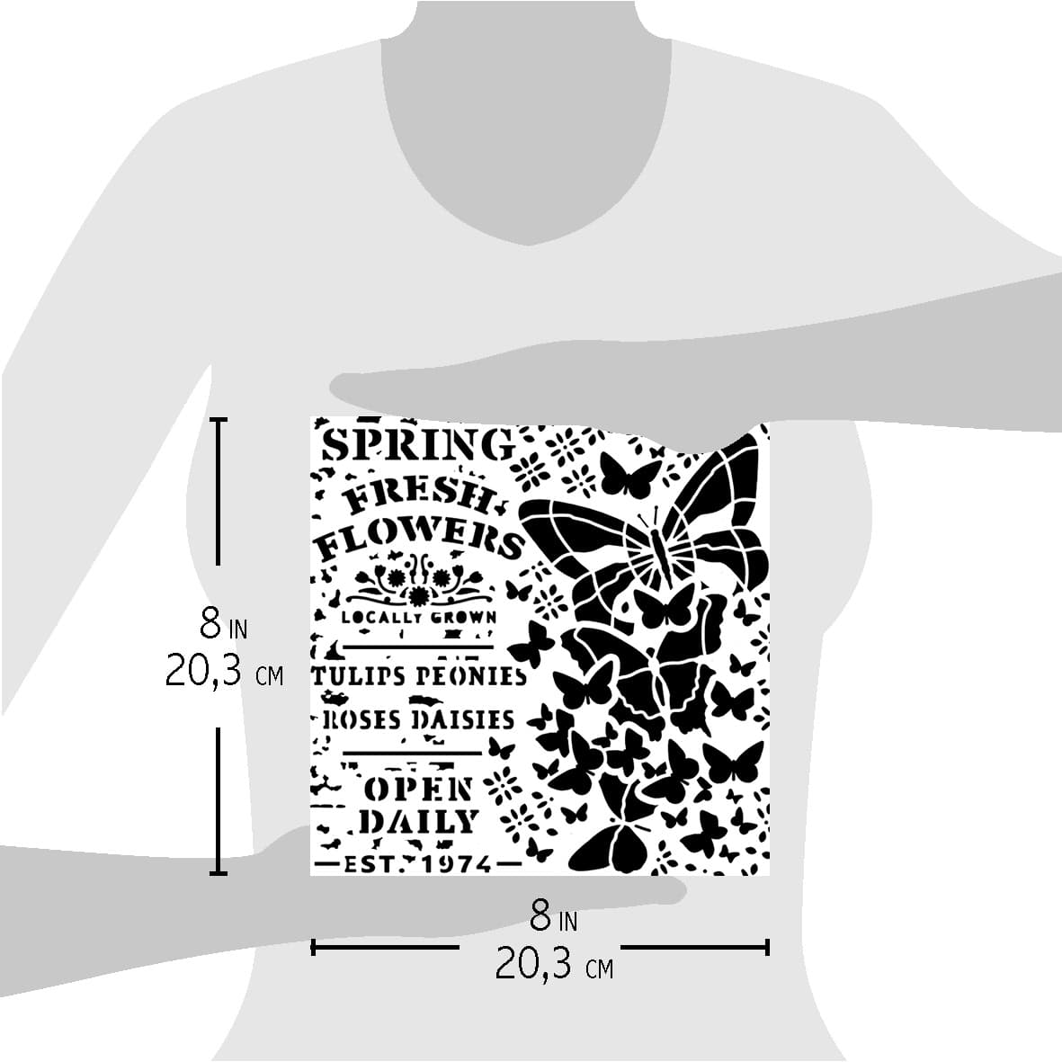 Ciao Bella Texture Stencil 8x8 Spring Fresh Flowers