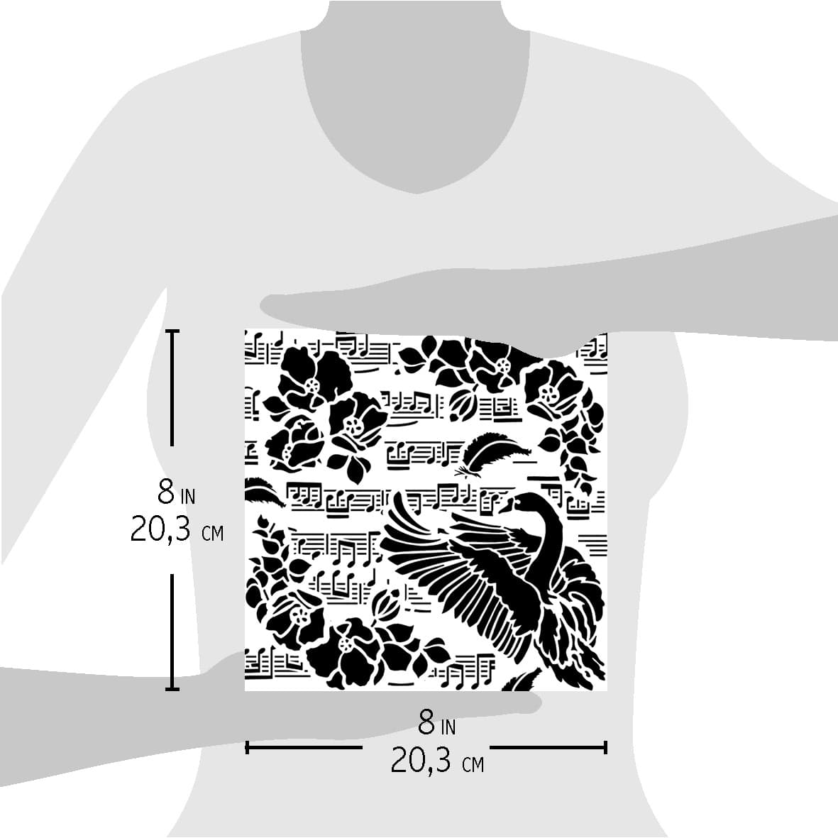 Ciao Bella Texture Stencil 8x8 Black Swan