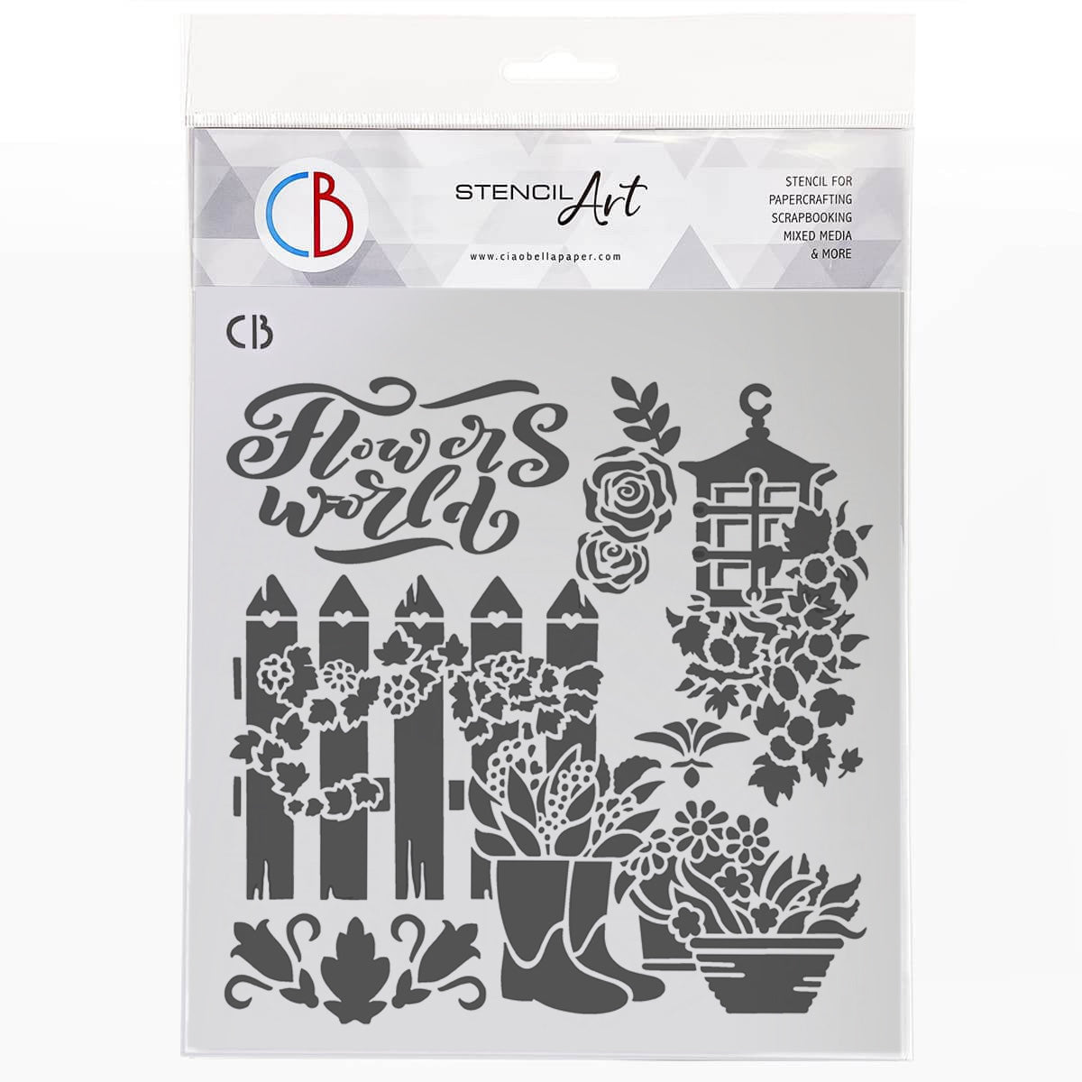 Ciao Bella Texture Stencil 8"x8" Backyard