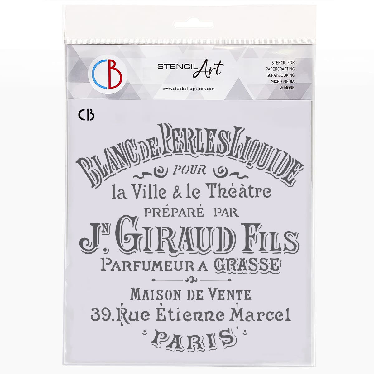 Ciao Bella Texture Stencil 8"x8" Affiche