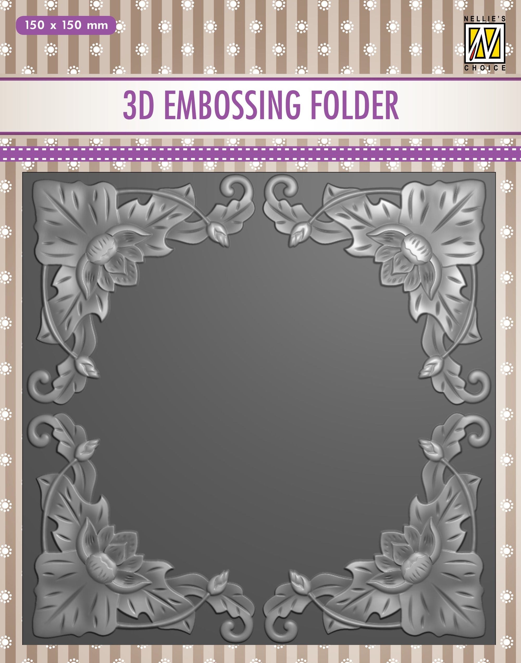 Nellie's Choice 3D Embossing Folder - Exotic Flower Frame