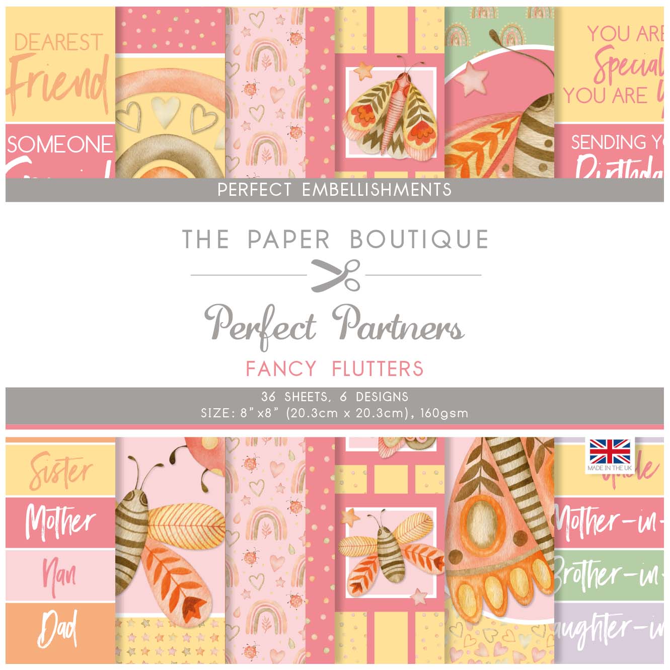 The Paper Boutique Perfect Partners - Fancy Flutters 8 in x 8 in Embellishments