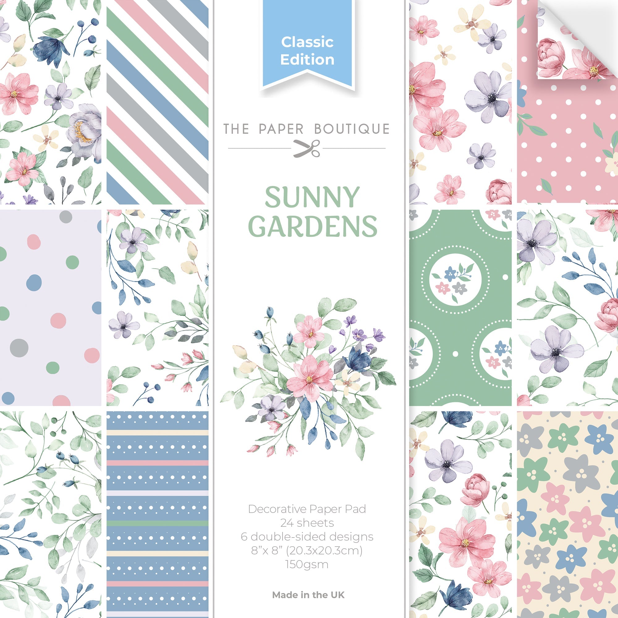The Paper Boutique Sunny Gardens 8 in x 8 in Decorative Paper Pad