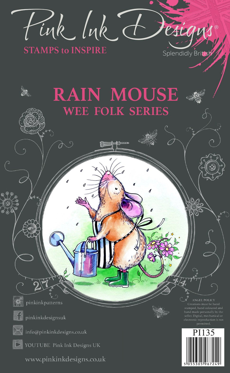 Pink Ink Designs Rain Mouse A7 Clear Stamp