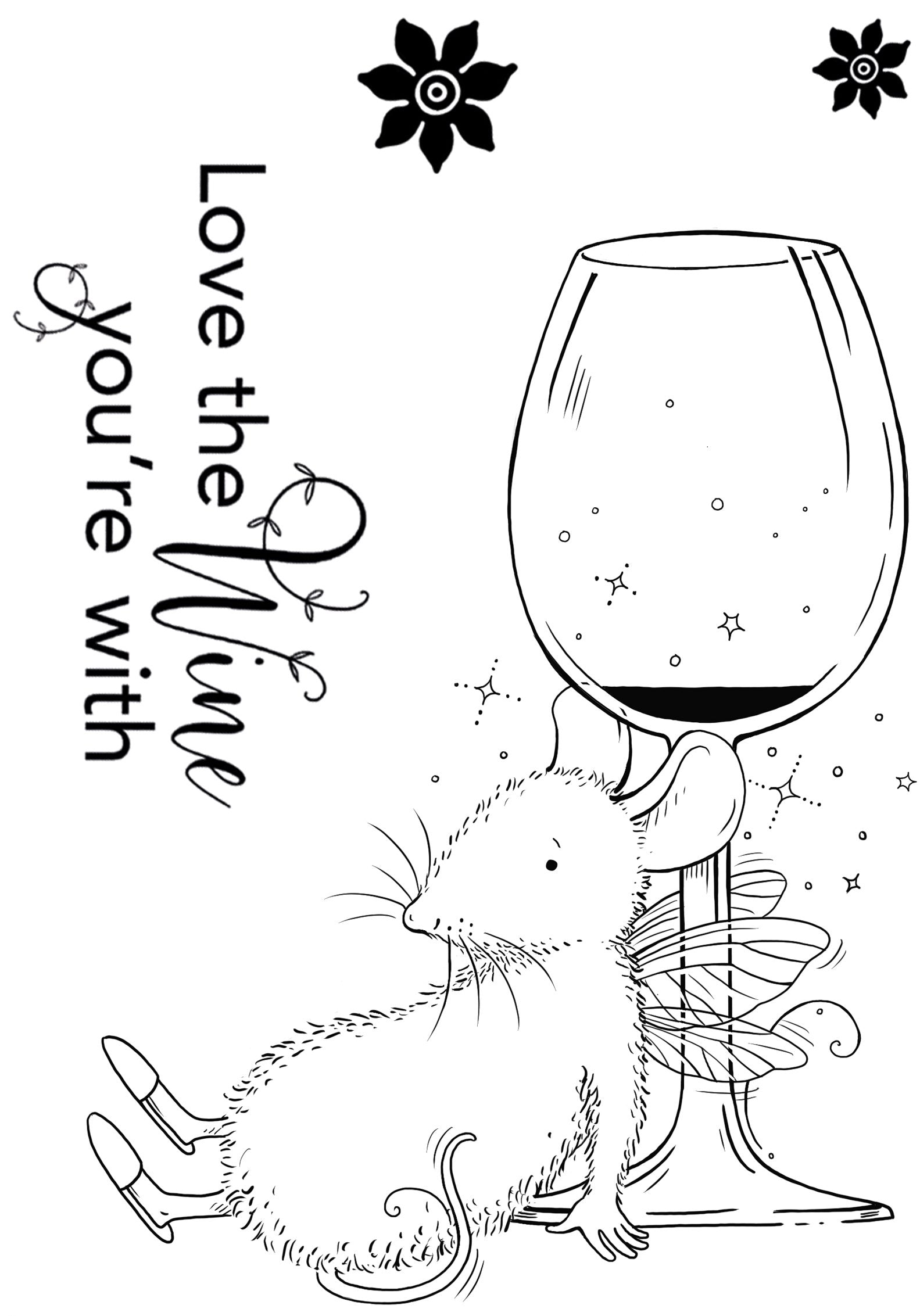 Pink Ink Designs Tipsy Mouse 3 in x 4 in Clear Stamp Set