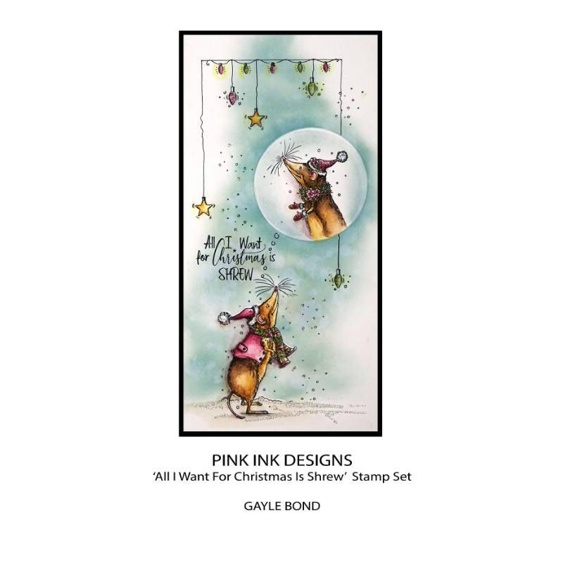 Pink Ink Designs All I Want For Christmas Is Shrew 6 in x 8 in Clear Stamp Set