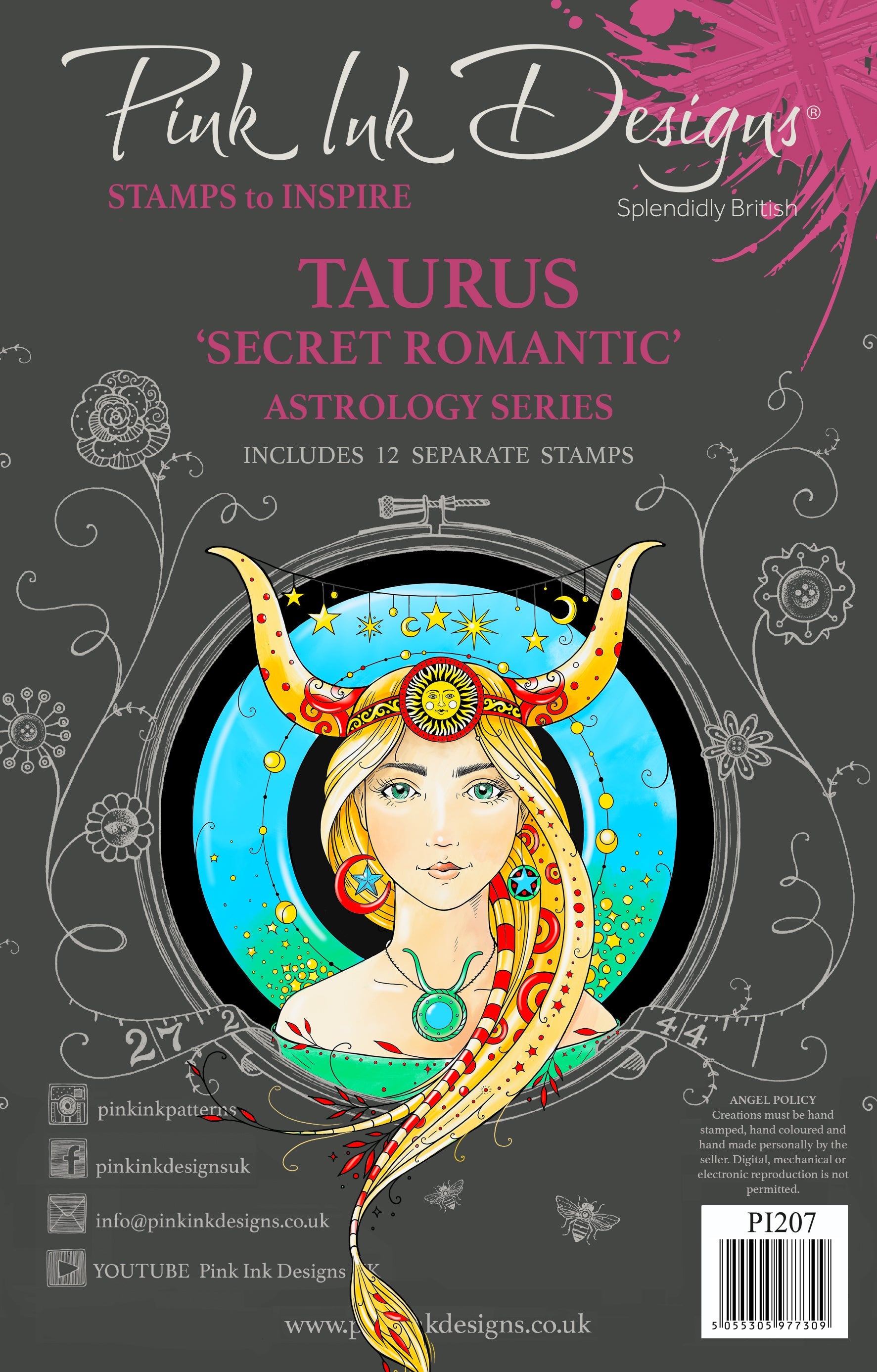 Pink Ink Designs Taurus Secret Romantic 6 in x 8 in Clear Stamp Set