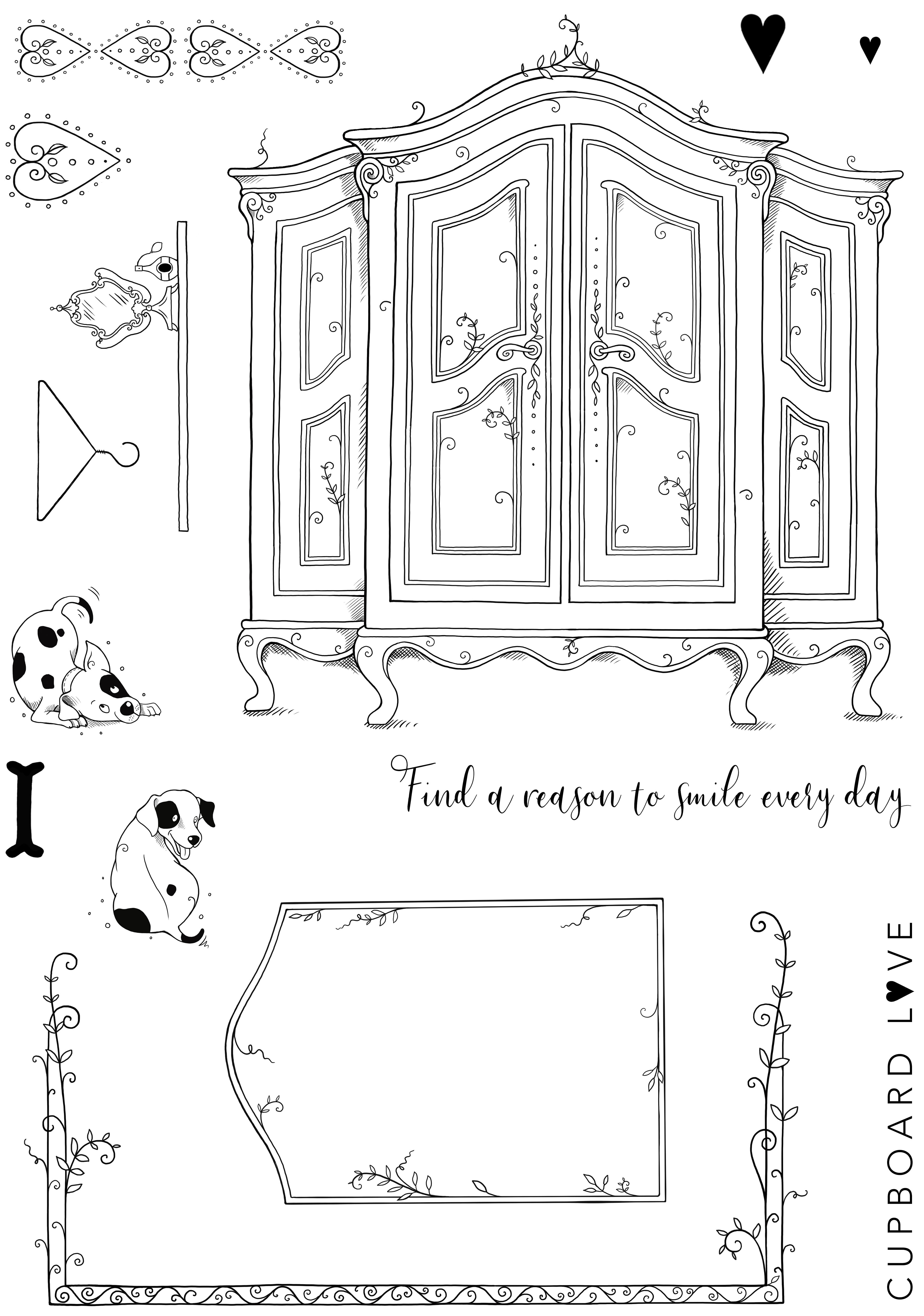 Pink Ink Designs Old Mother Cupboard 6 in x 8 in Clear Stamp Set