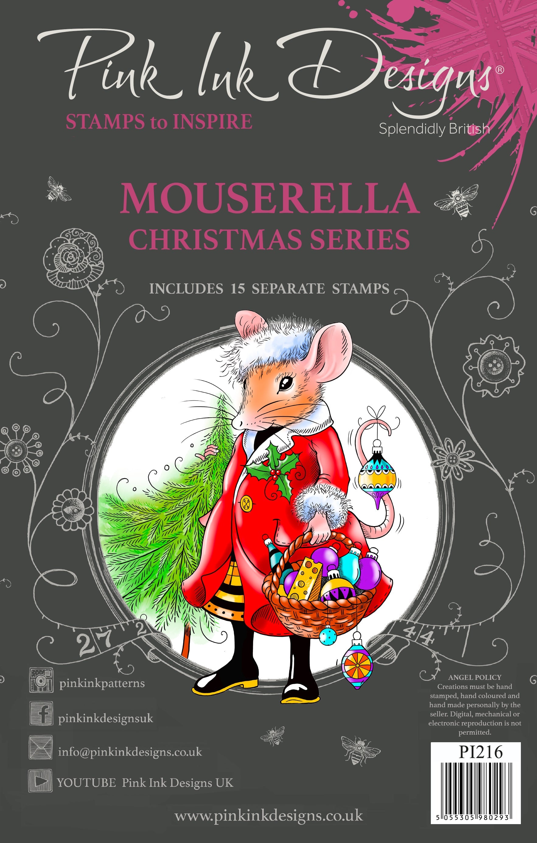 Pink Ink Designs Mouserella 6 in x 8 in Clear Stamp Set