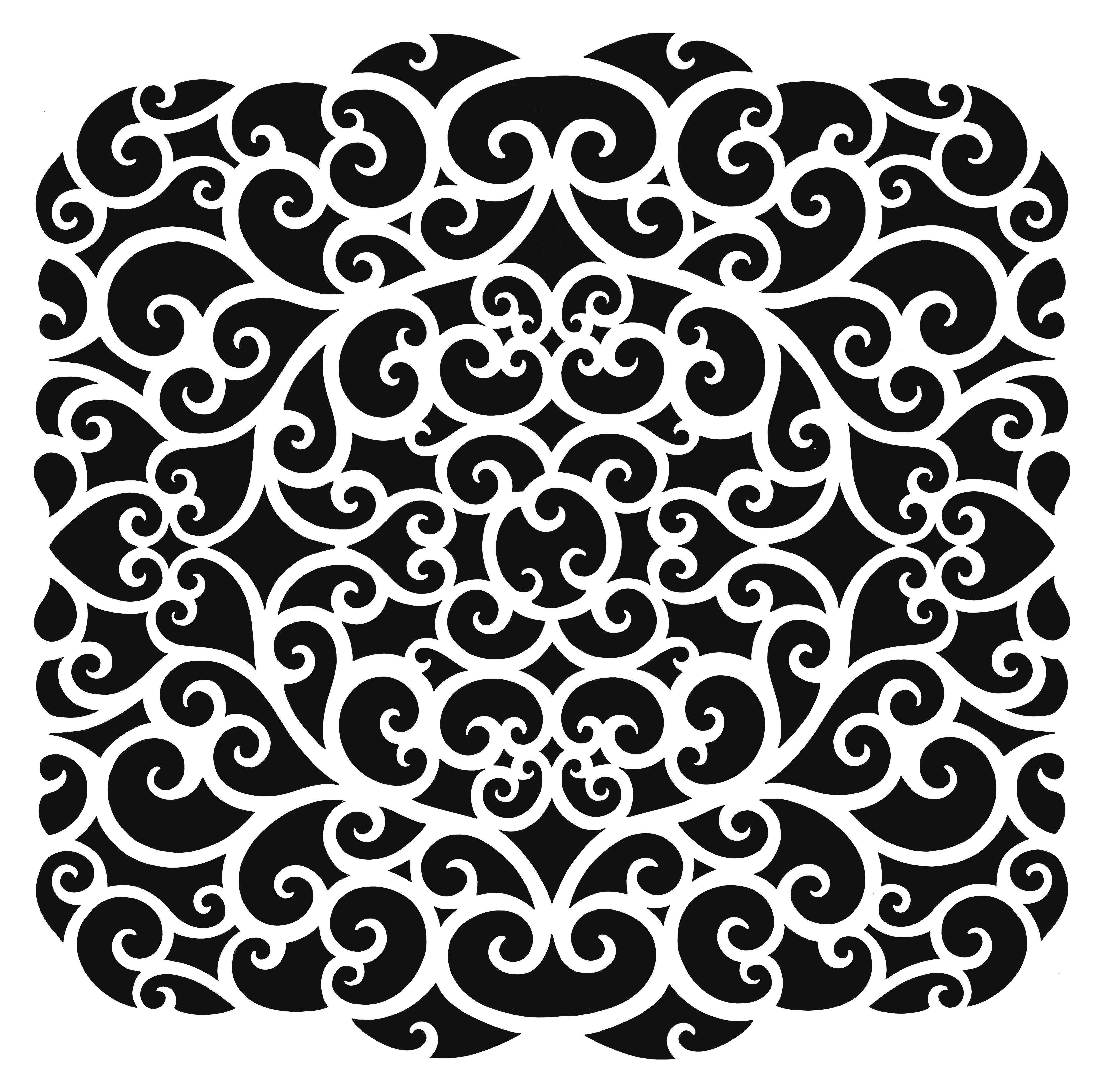 Pink Ink Designs Ocean Twirls 7 in x 7 in Stencil