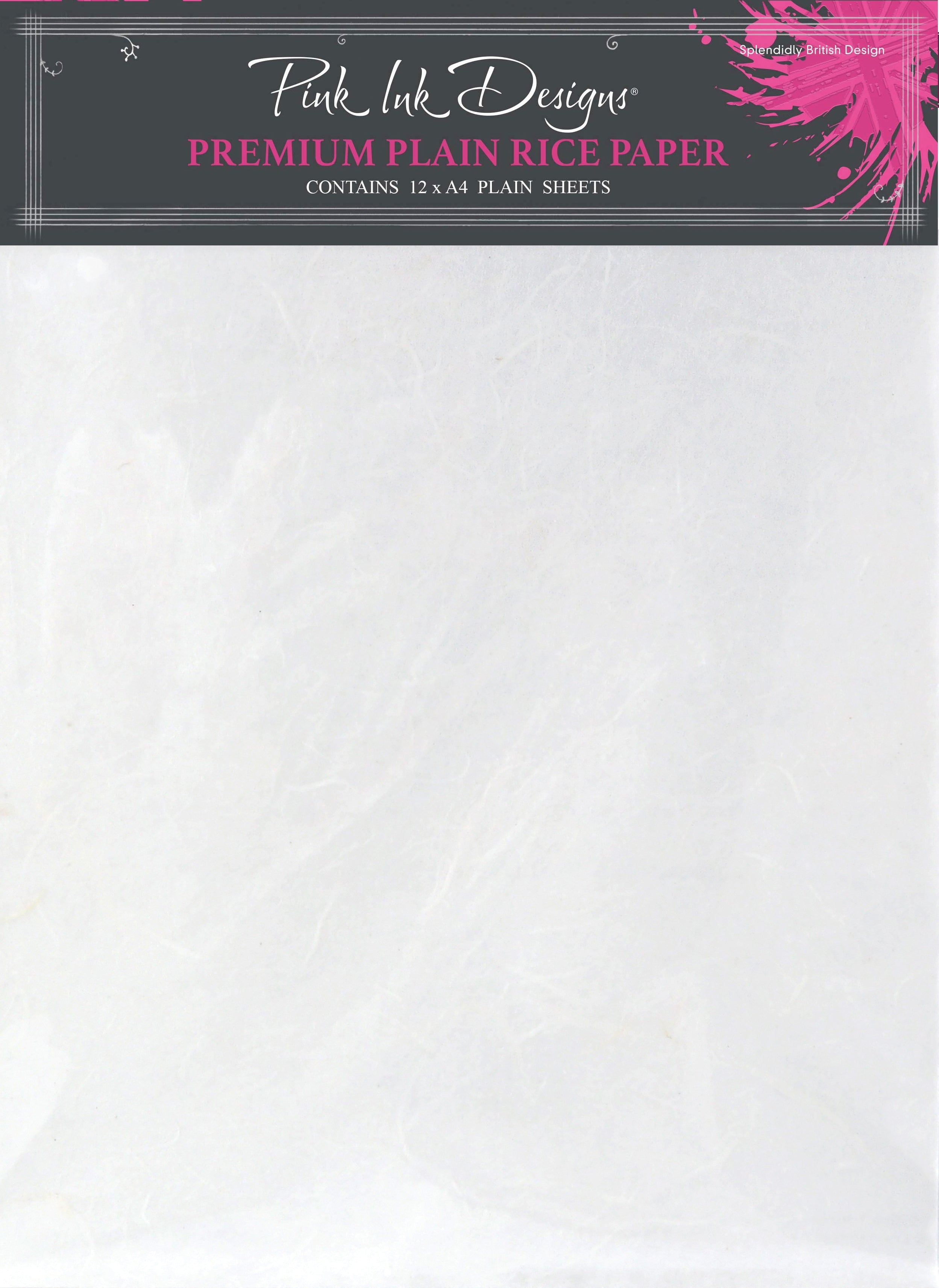 Pink Ink Designs Premium Plain White Rice Paper Pk 12