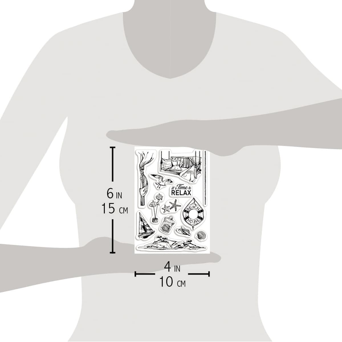 Ciao Bella Clear Stamp Set 4"x6" It's Time To Relax