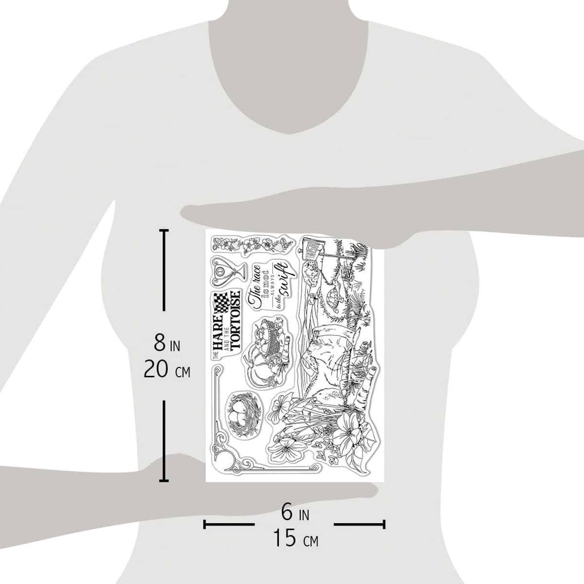 Ciao Bella Clear Stamp Set 6"x8" The Hare And The Tortoise