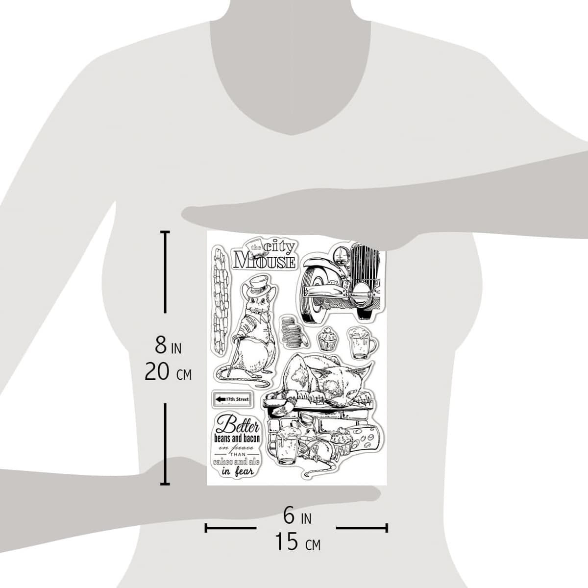 Ciao Bella Clear Stamp Set 6"x8" The City Mouse