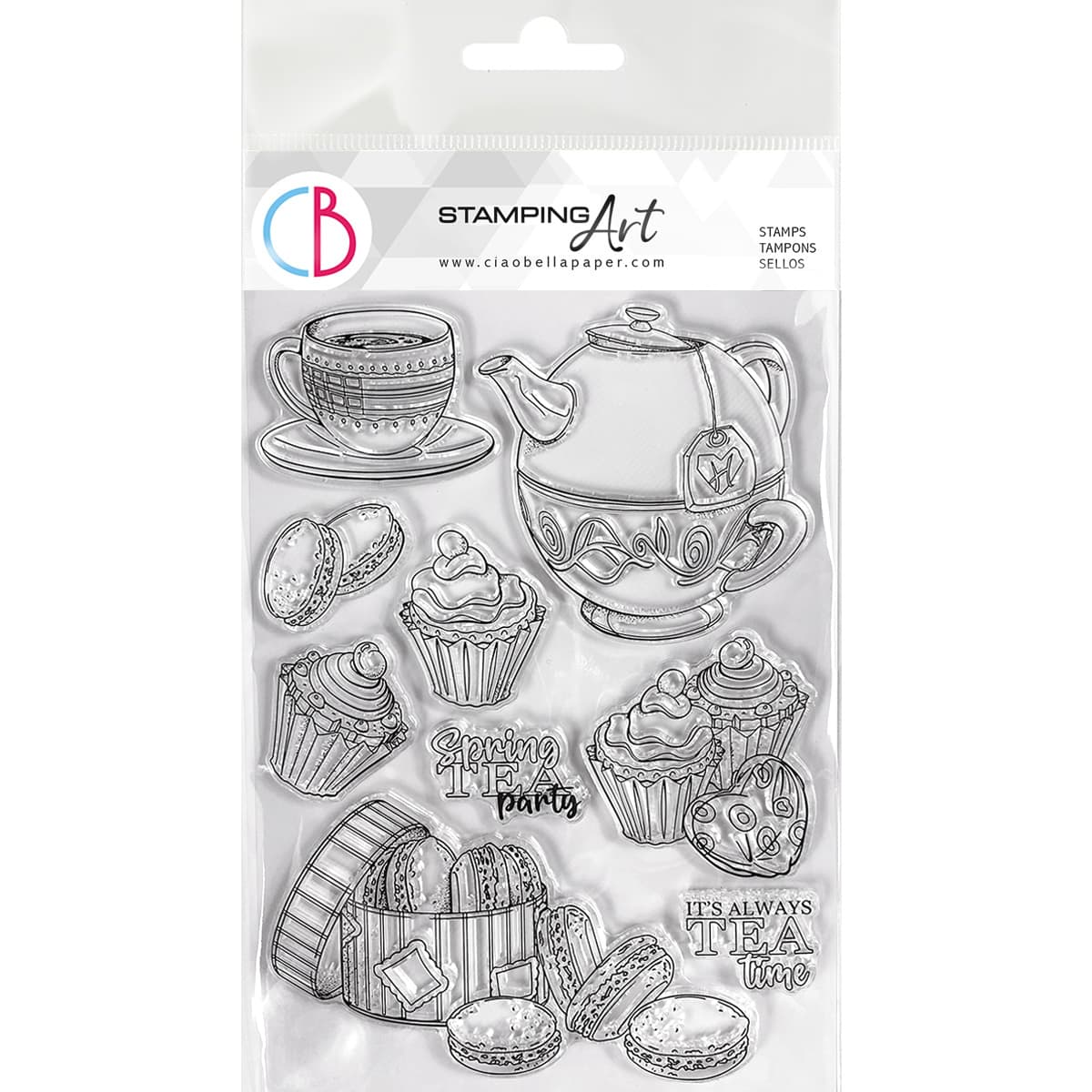 Ciao Bella Clear Stamp Set 6x8 Spring Tea Party