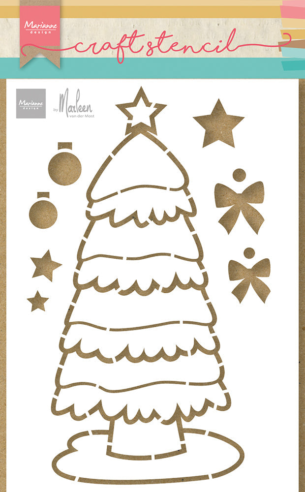 Marianne Design Craft Stencil - Christmas Tree By Marleen