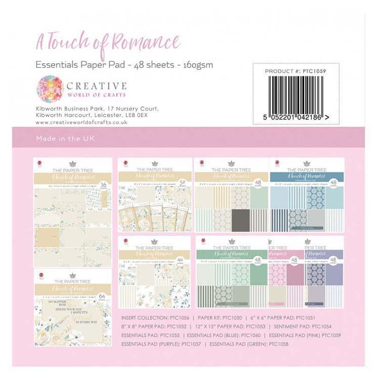 The Paper Tree A Touch of Romance 8x8 Essentials Pad - A Touch of Pink