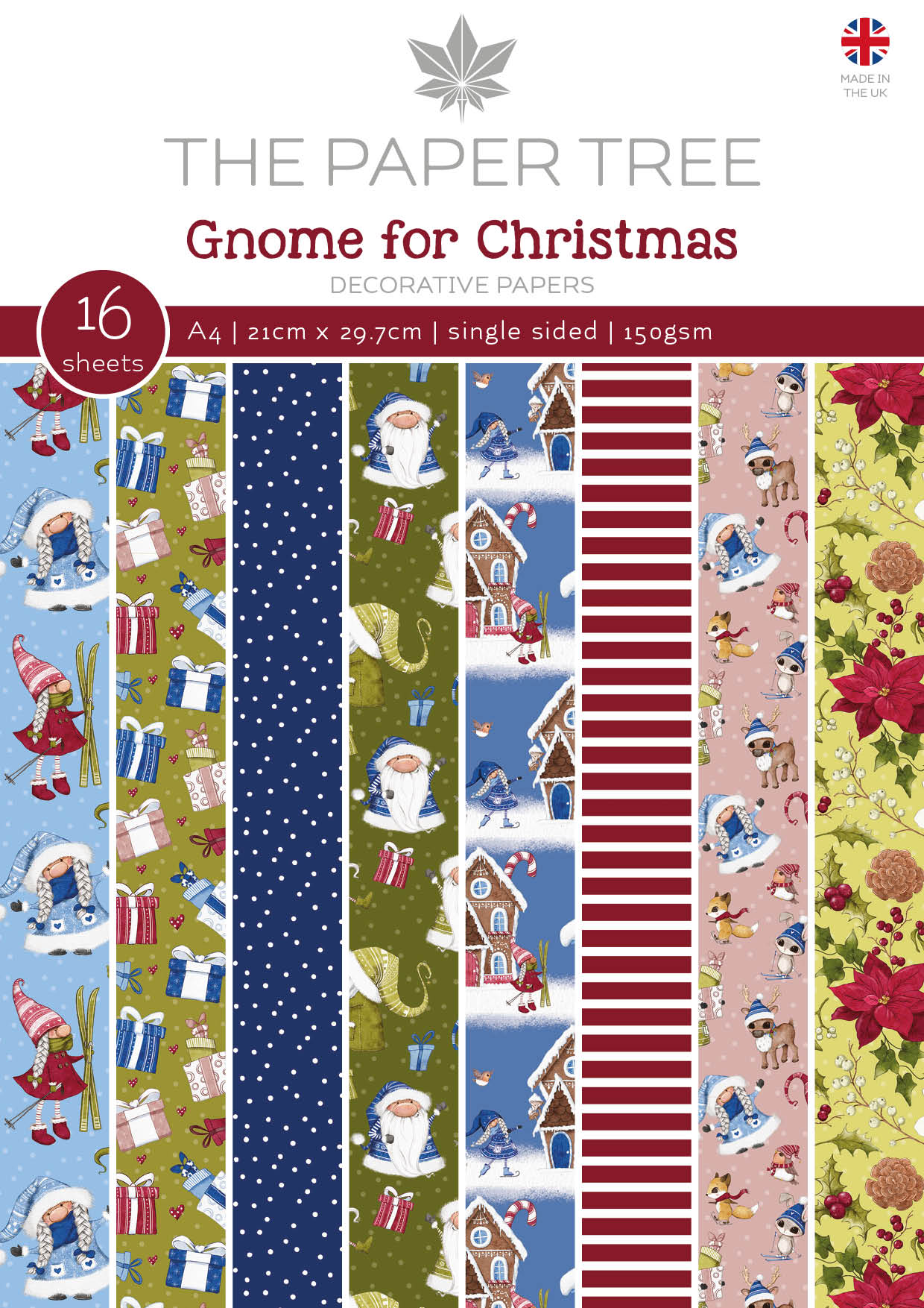 The Paper Tree Gnome for Christmas A4 Backing Papers