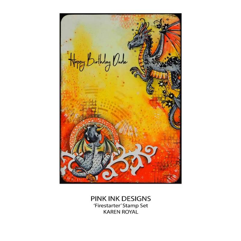 Pink Ink Designs Firestarter 6 in x 8 in Clear Stamp Set