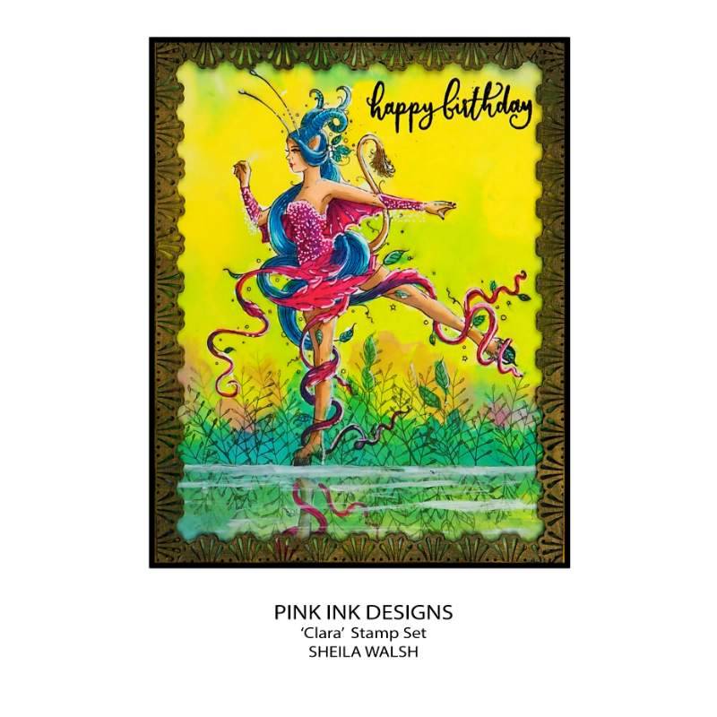 Pink Ink Designs Clara 6 in x 8 in Clear Stamp Set