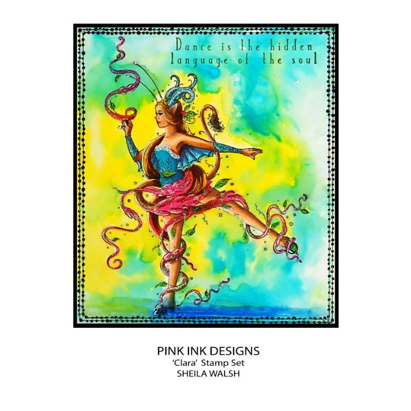 Pink Ink Designs Clara 6 in x 8 in Clear Stamp Set