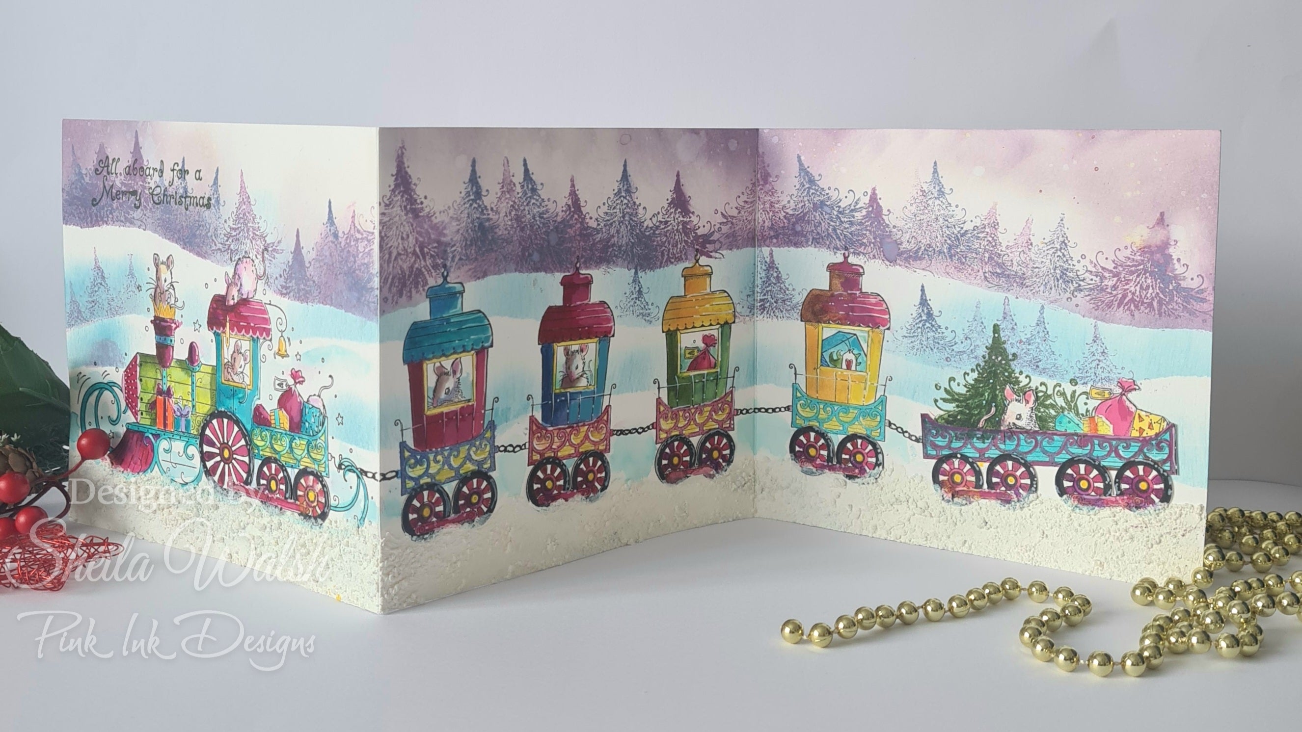 Pink Ink Designs Christ-Mouse Express 6 in x 8 in Clear Stamp Set