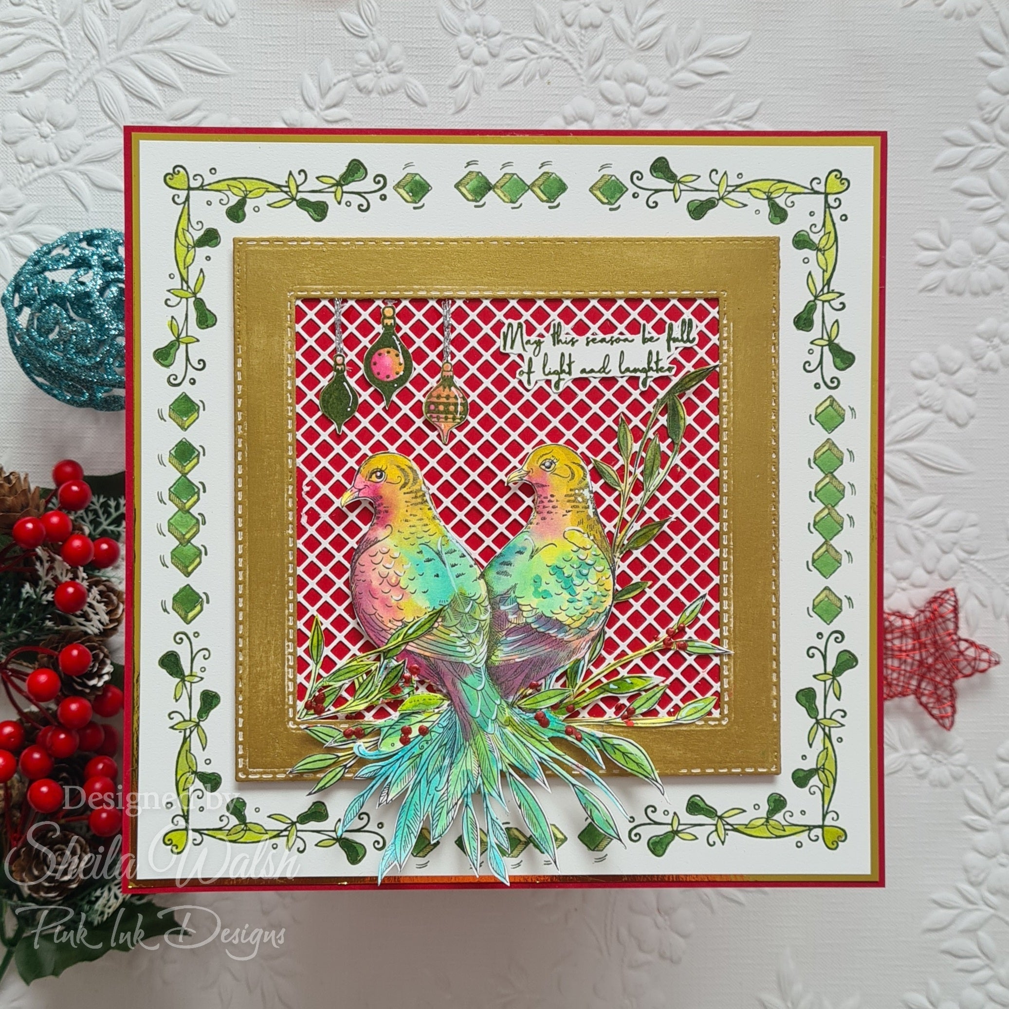 Pink Ink Designs Two Turtle Doves 6 in x 8 in Clear Stamp Set