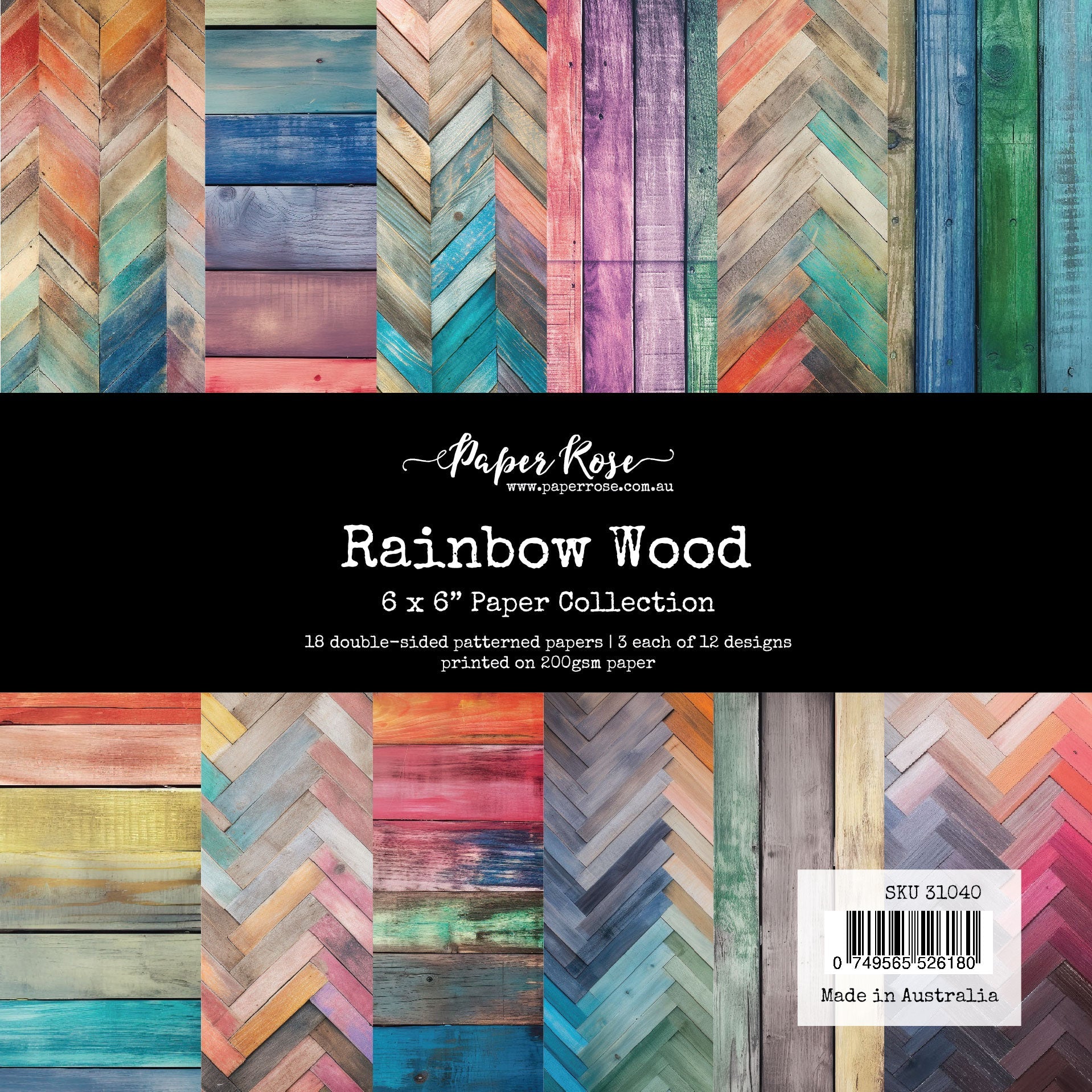 Rainbow Wood 6x6 Paper Collection 31040