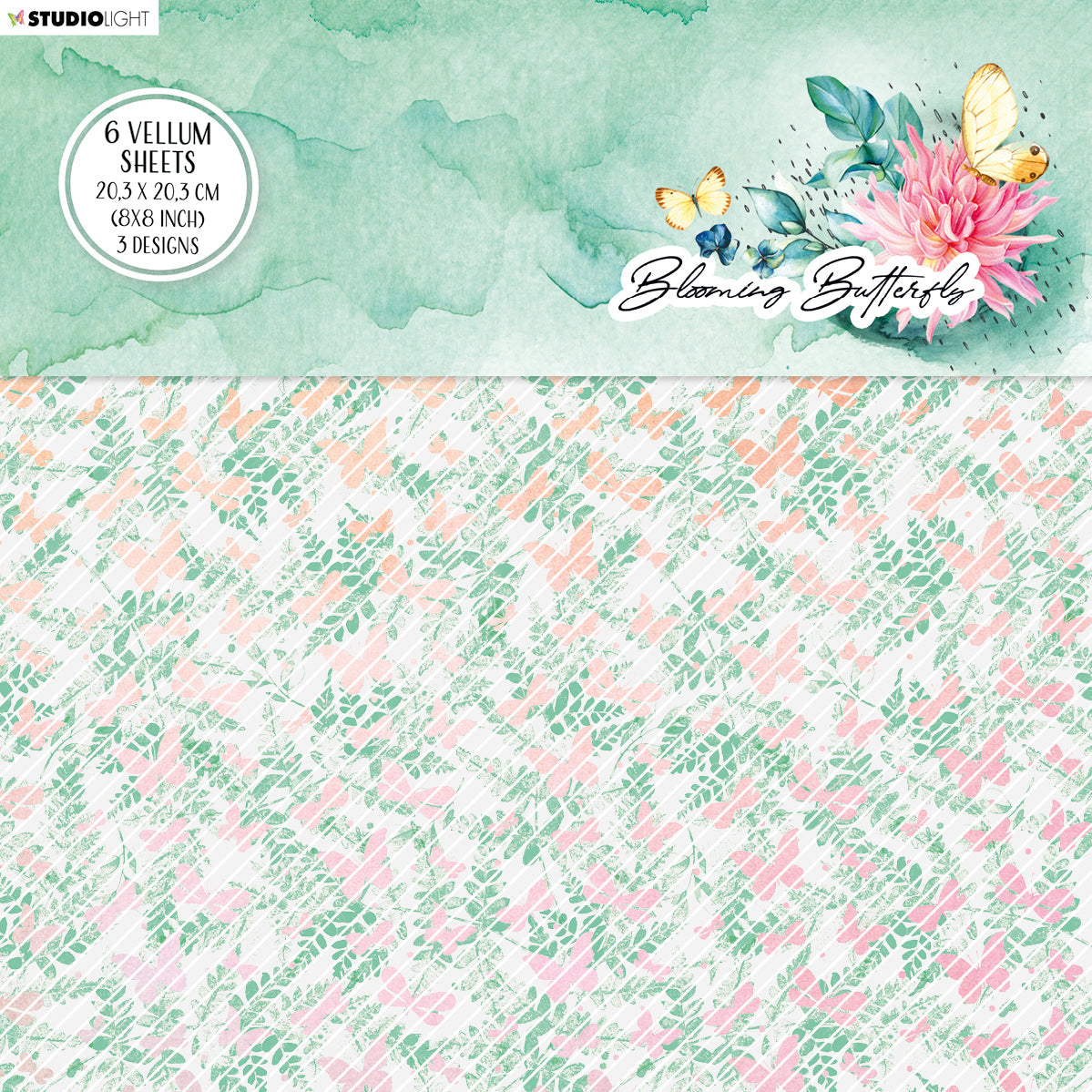 SL Vellum Set Background Patterns Blooming Butterfly 203x203x3mm 6 SH nr.03