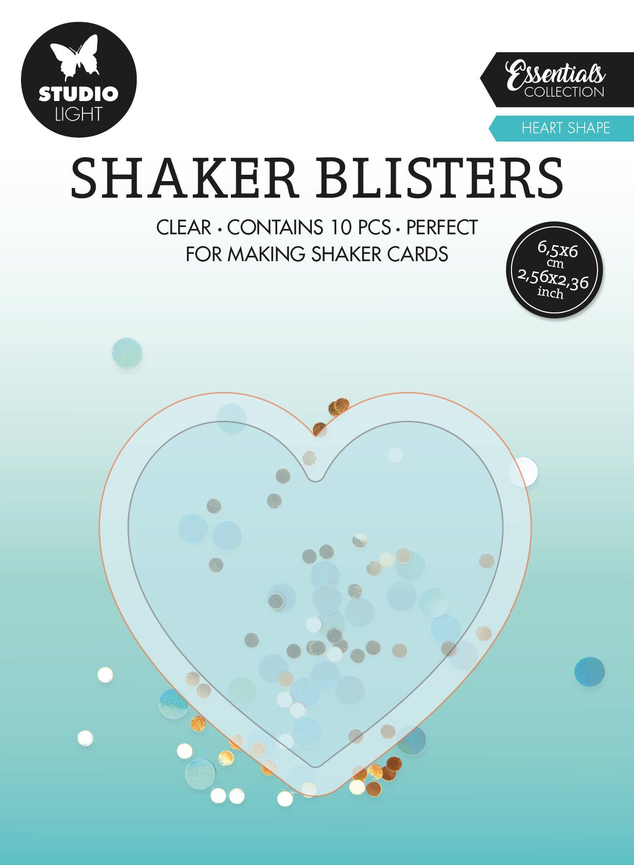 SL Shaker Blister Heart Shape Essentials 65X60x6mm 10 PC nr.05