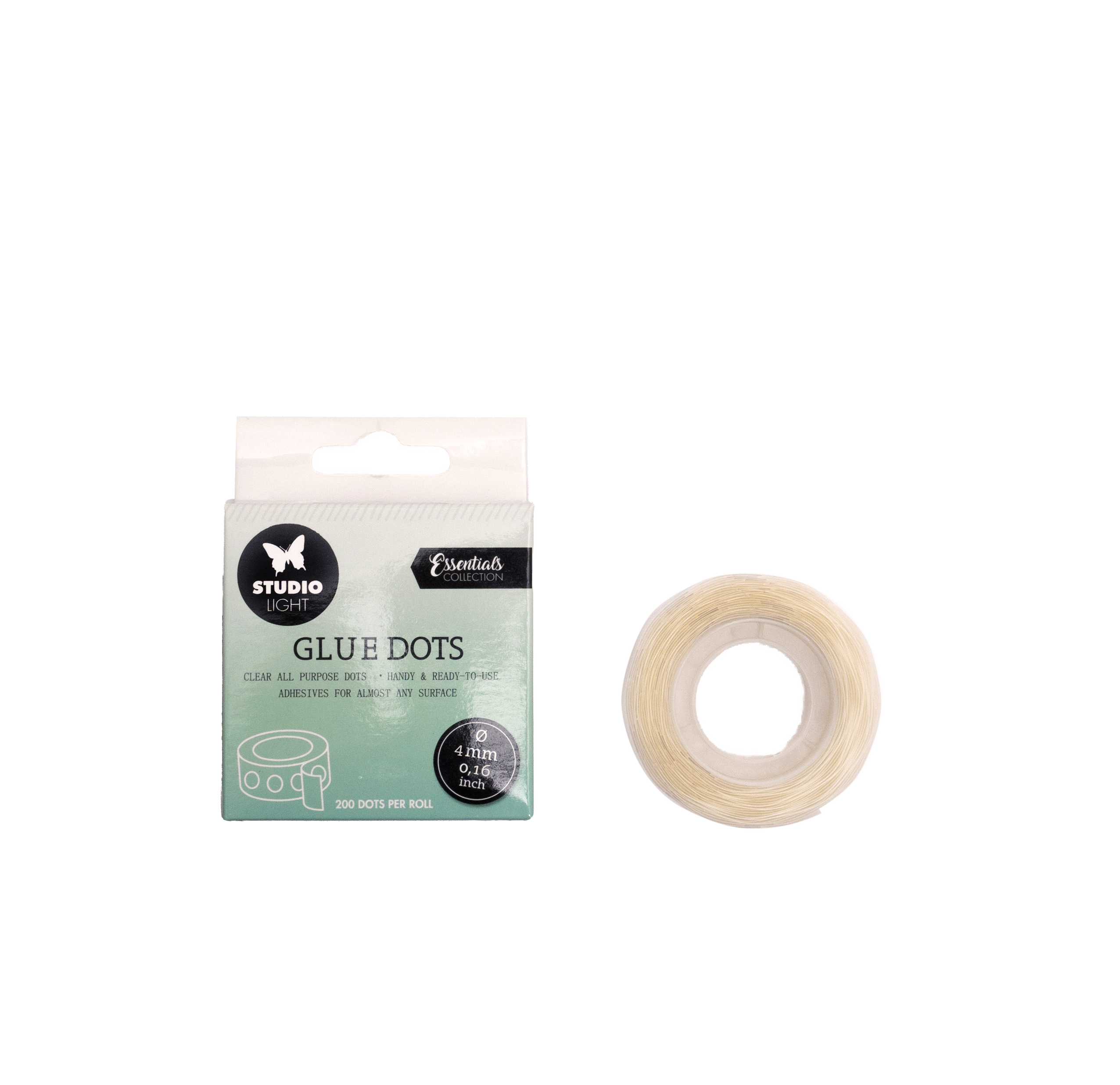 SL Glue Dots Doublesided Adhesive 4mm Essential Tools 90x65x25mm 110 Per Roll nr.01