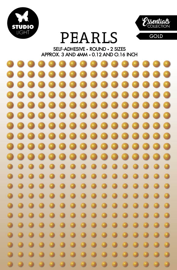 SL Self-Adhesive Pearls Gold Pearls Essentials105x160x4mm 336 PC nr.25